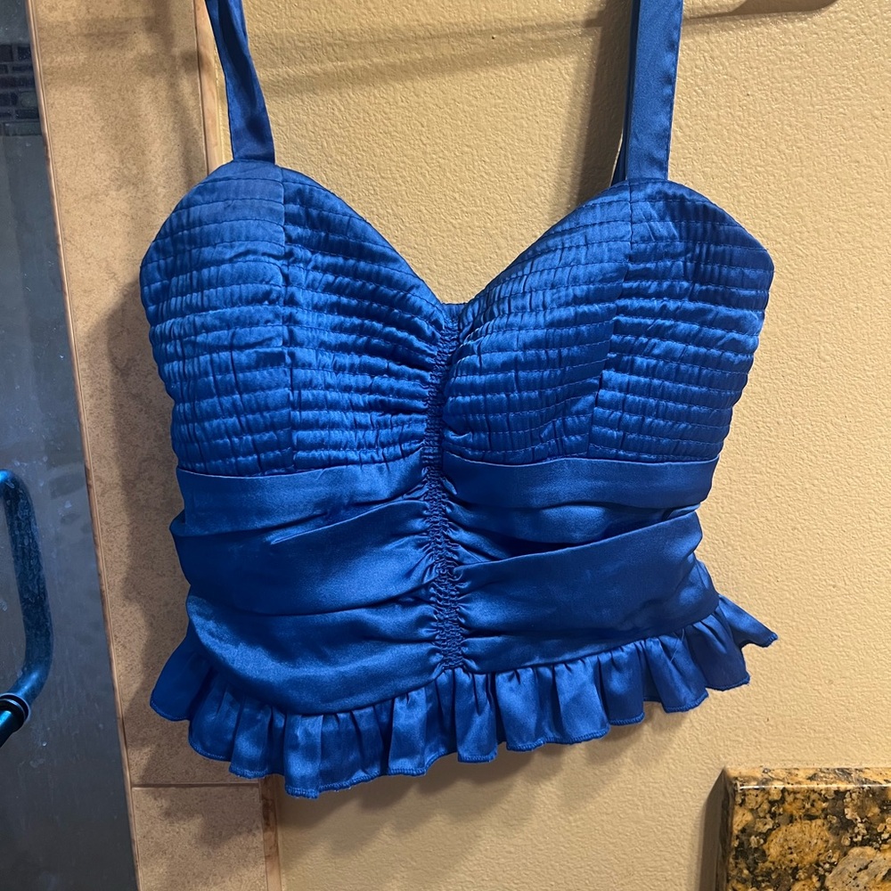 Removable straps. Blue corset